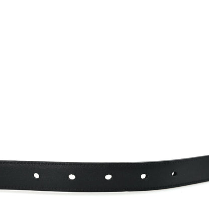 Saint Laurent Calfskin Crocodile Embossed Monogram Square Buckle Belt 75 30 Black 4 of 5