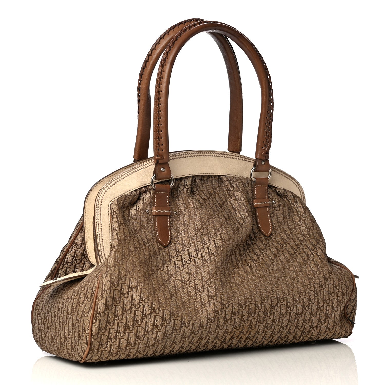 Christian Dior Monogram Large My Dior Frame Pocket Satchel Brown 2 of 6