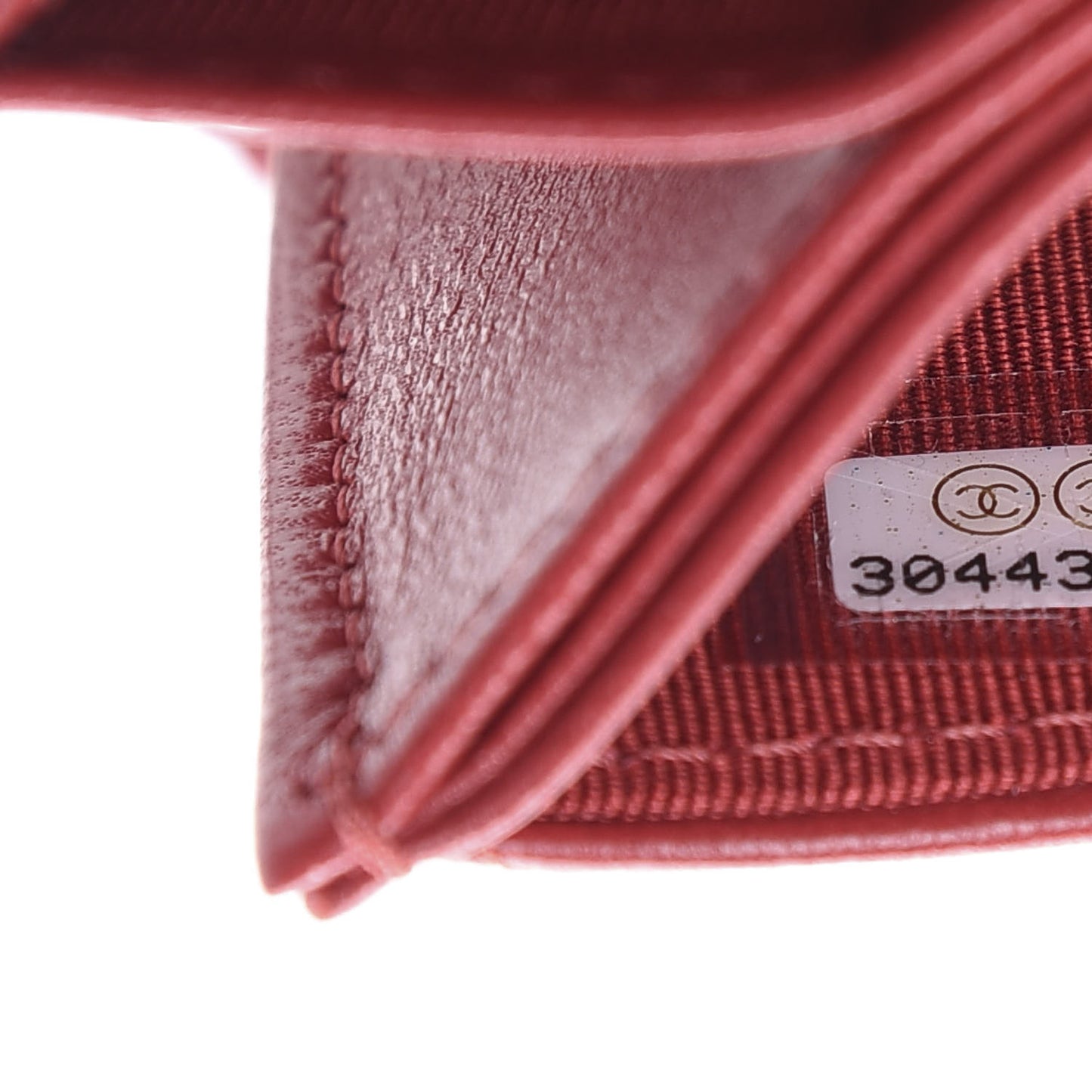 Lambskin Quilted Flap Card Holder On Chain Dark Red