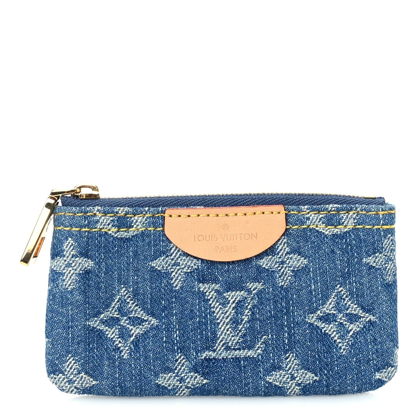 Monogram Denim Key Pouch Denim Blue