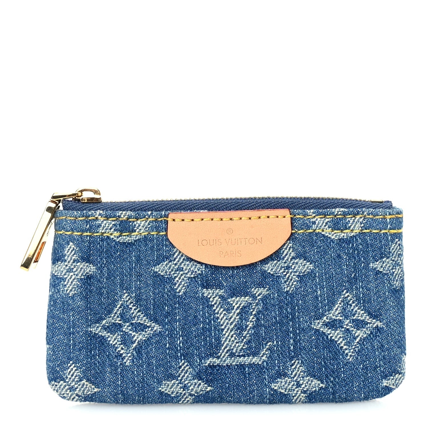Louis Vuitton Monogram Denim Key Pouch Denim Blue 1 of 7