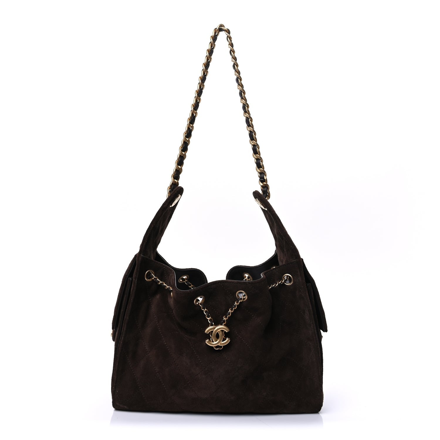 Chanel Suede Quilted Small  25 Handbag  Dark Brown 1 of 8