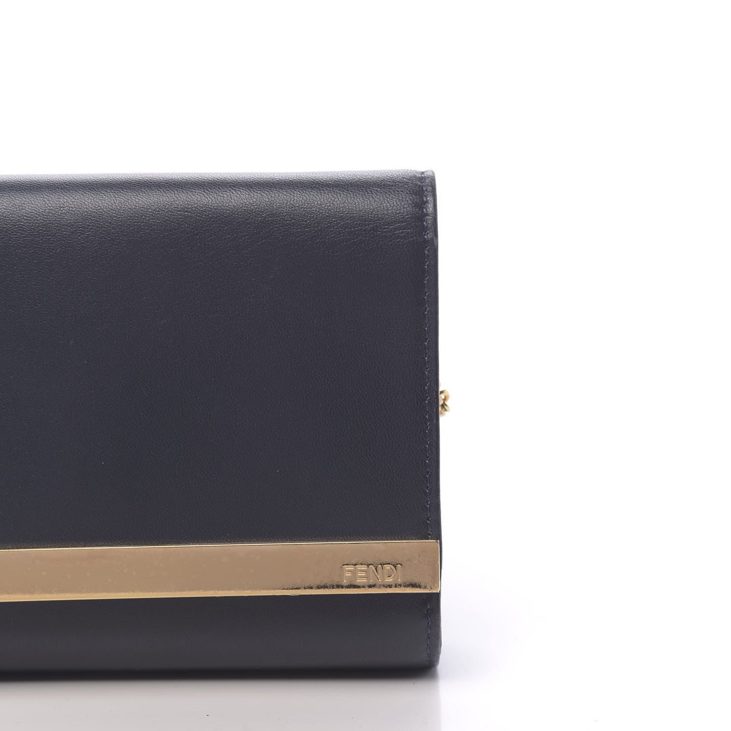 Shiny Nappa Mini Rush Clutch Navy
