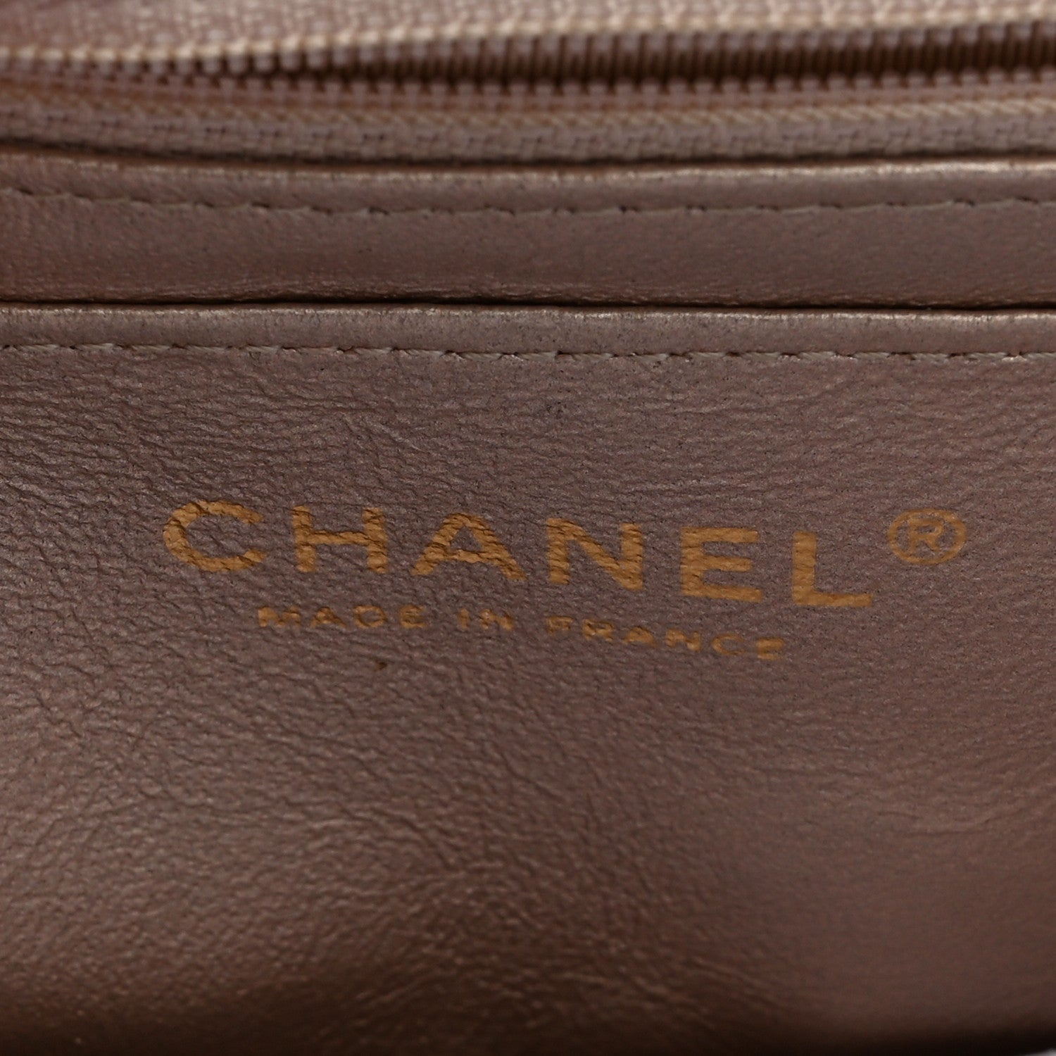 Chanel Metallic Lambskin Perforated Mini Rectangular Flap Light Gold 6 of 7