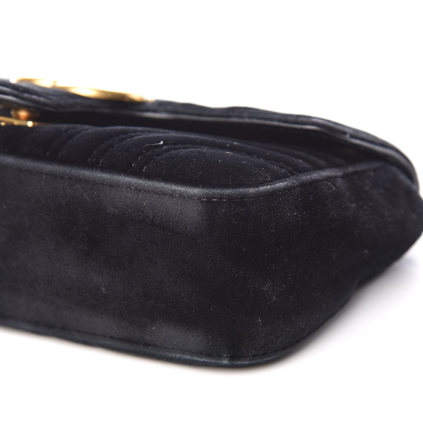 Velvet Matelasse Mini GG Marmont Shoulder Bag Black