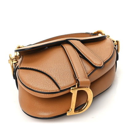 Christian Dior Goatskin Micro Saddle Bag  Camello 3 of 8