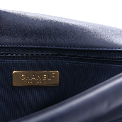 Chanel Lambskin Quilted Large Chanel 19 Flap Navy Blue 5 of 8