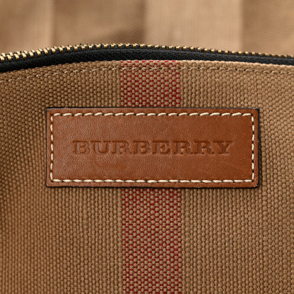 Burberry Grainy Calfskin House Check Canvas Medium Heston Crossbody Tan 7 of 11