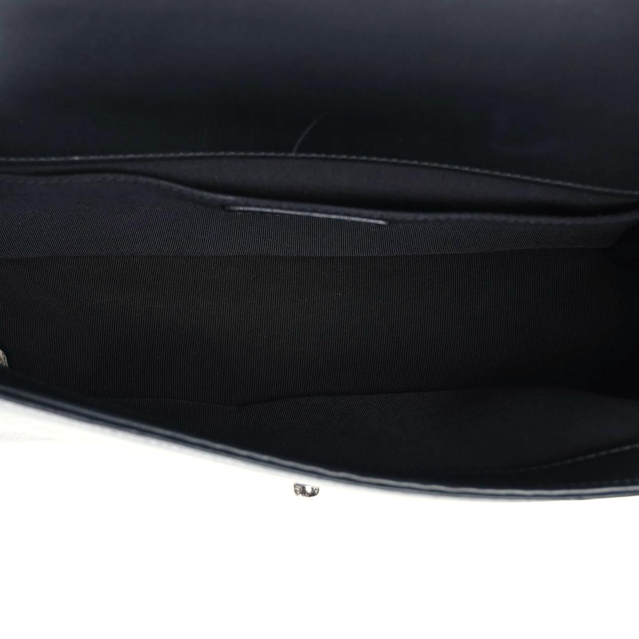 Lambskin Pleated Medium Boy Flap Black