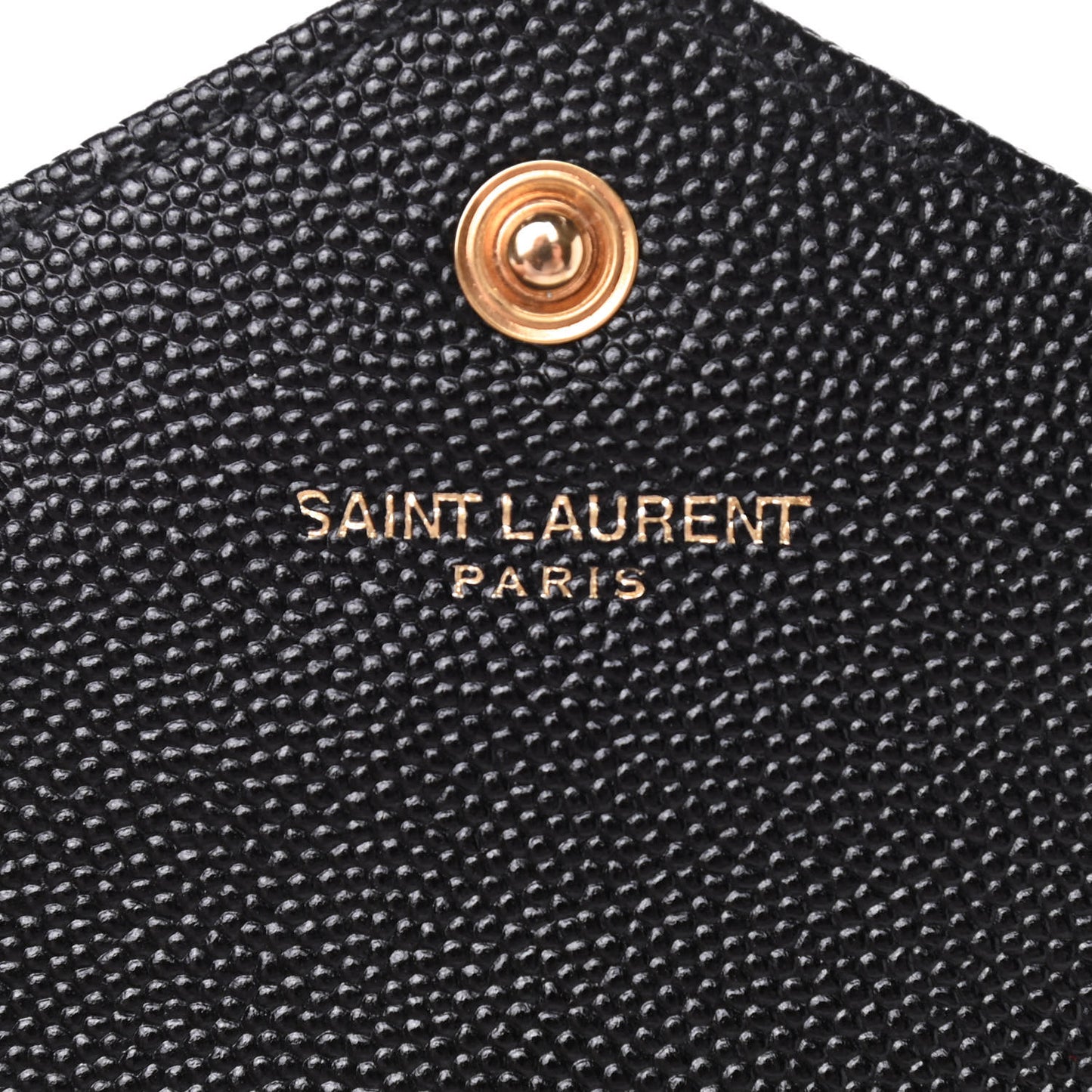 Grain De Poudre Matelasse Chevron Monogram Envelope Chain Wallet Black