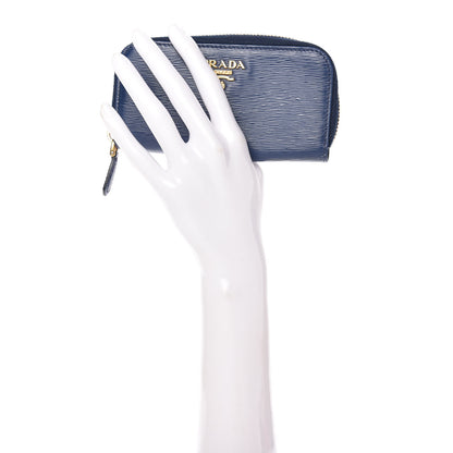 Prada Vitello Move Zip Around 6 Key Holder Bleuette 2 of 6