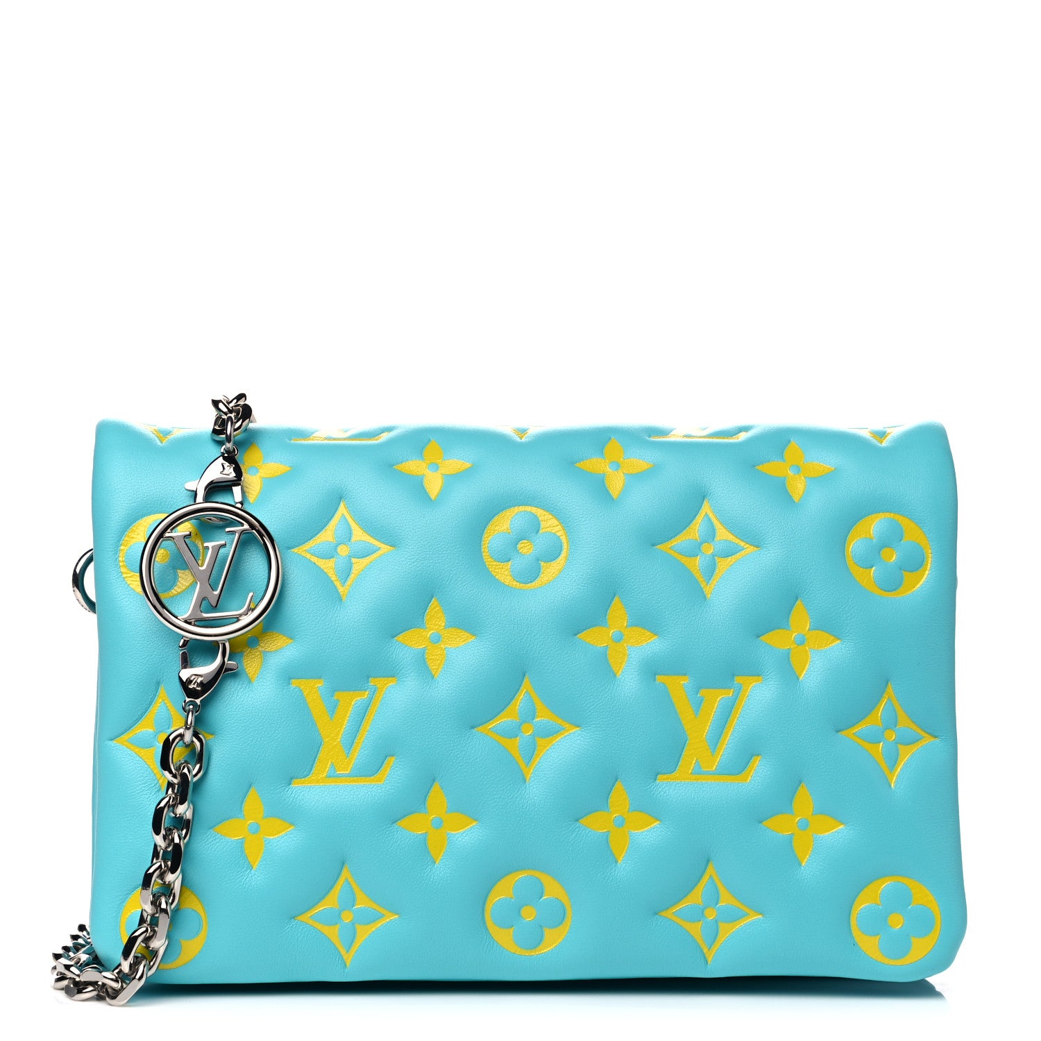 Louis Vuitton Lambskin Embossed Monogram Vuittamins Pochette Coussin Menthe Jaune 1 of 6