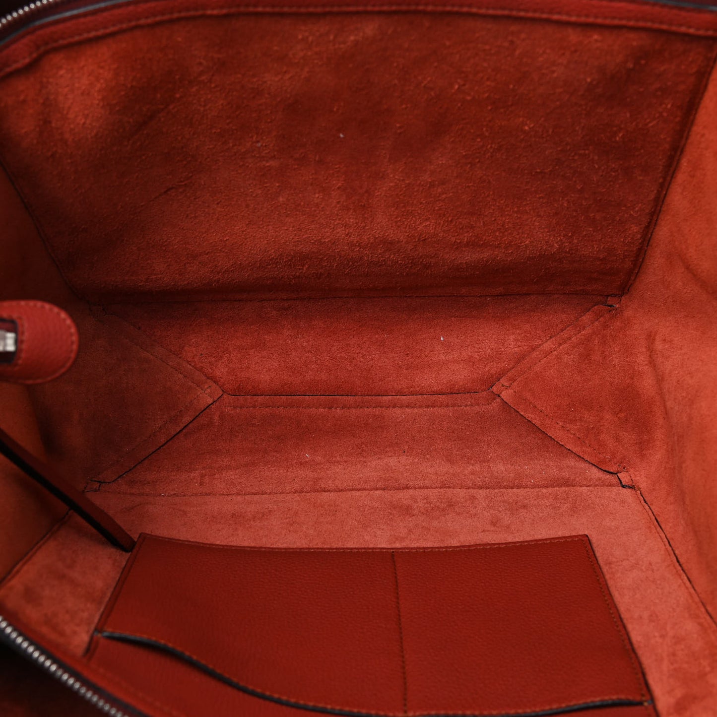 Baby Grained Calfskin Medium Tri-Fold Bag Burnt Red