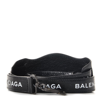 Balenciaga Agneau Classic Hardware Logo Shoulder Strap Black 1 of 2