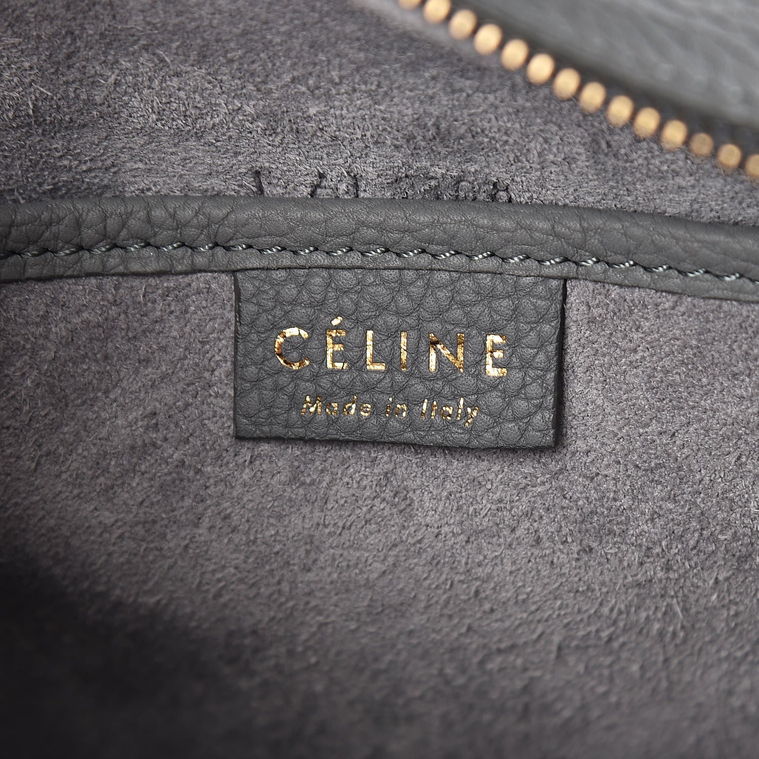 Celine Drummed Calfskin Nano Luggage Kohl 6 of 12