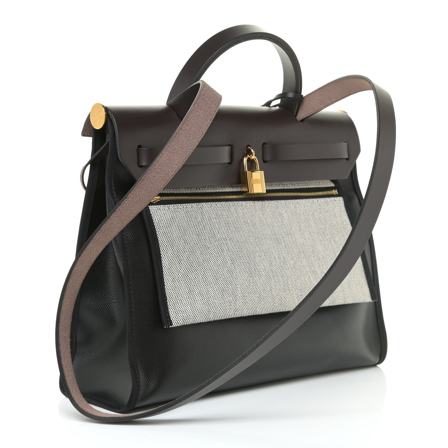 Hermes Toile H Berline Vache Hunter Herbag Zip PM 31 Black Ebene 4 of 14