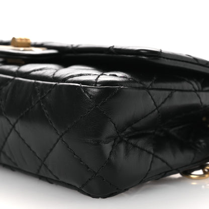 Chanel Aged Calfskin Quilted 2.55 Reissue Flap Belt Bag Clutch Black 10 of 11
