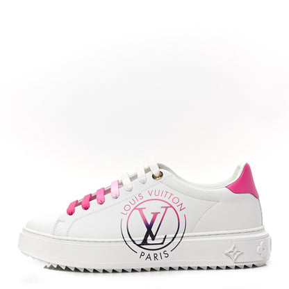 Louis Vuitton Monogram Time Out Sneakers 38.5 White Pink 1 of 8
