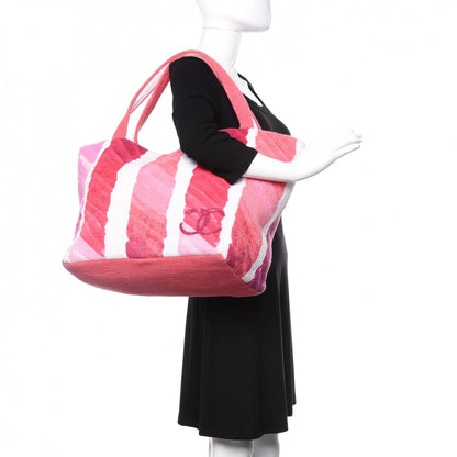 Chanel Terry Cotton CC Beach Tote Pink 2 of 9