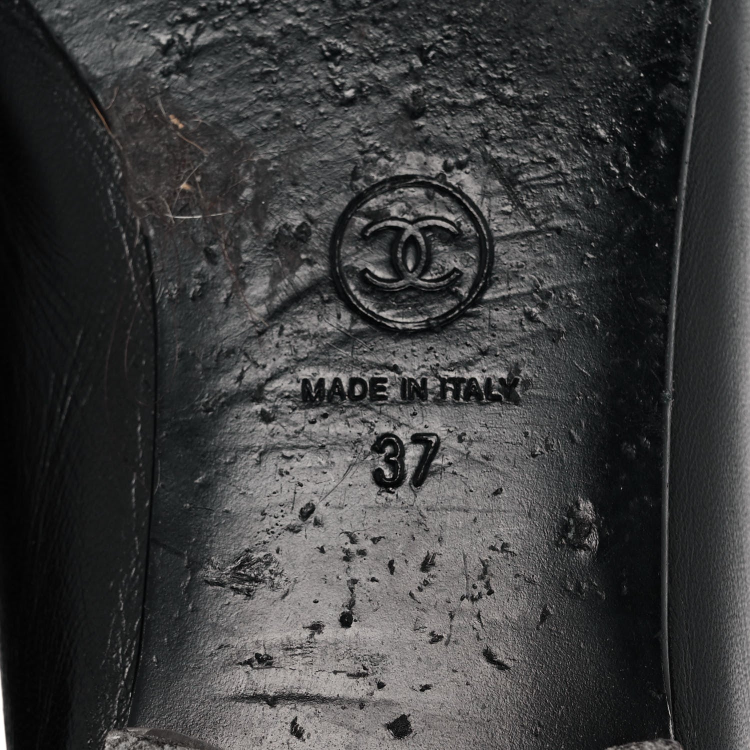 Chanel Lambskin Patent Cap Toe Ballerina Flats 37 Black 6 of 9