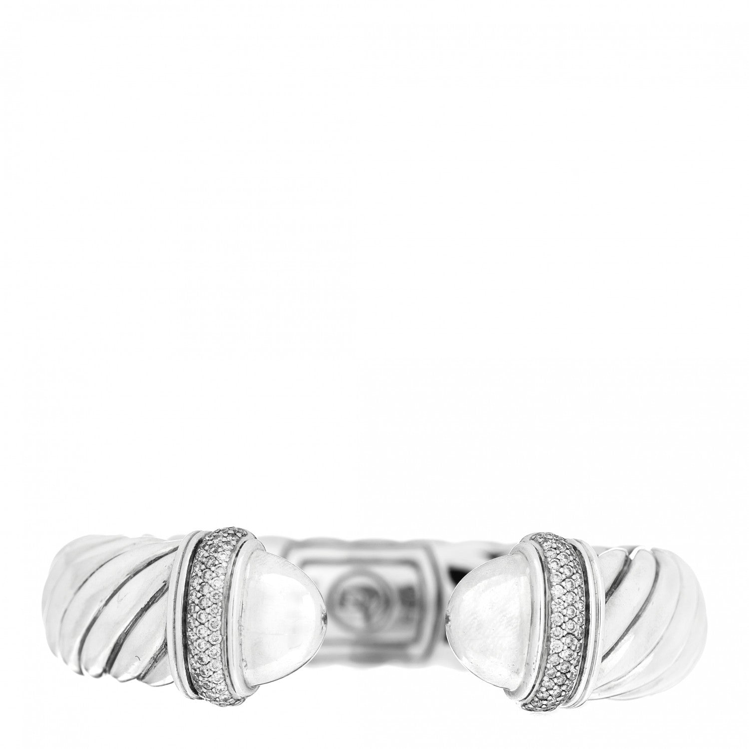 David Yurman Sterling Silver Diamond 15mm Waverly Bracelet 1 of 4