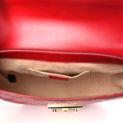 Gucci ssima Web Medium Padlock Messenger Shoulder Bag Hibiscus Red 5 of 7
