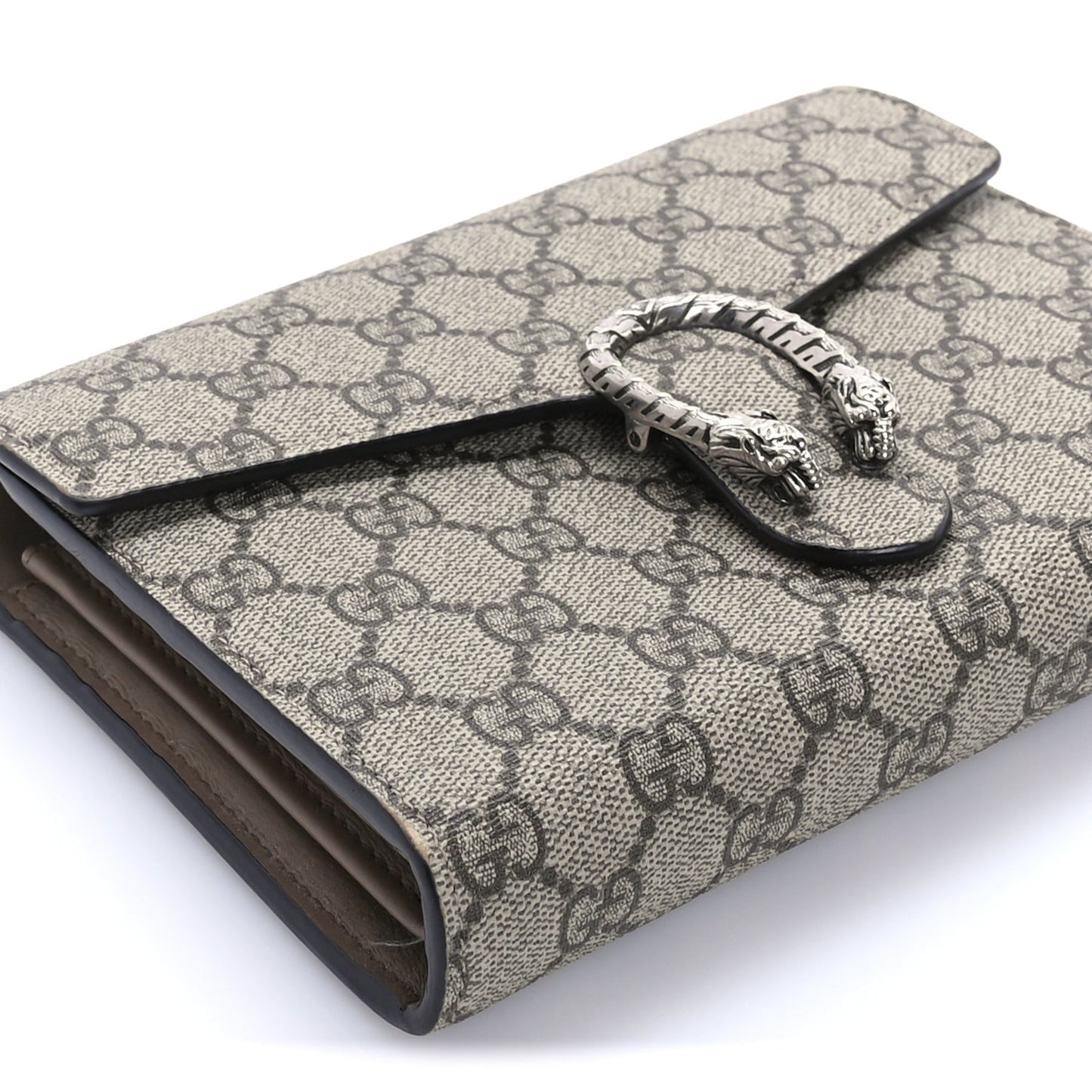 GG Supreme Monogram Mini Dionysus Chain Wallet Beige Taupe