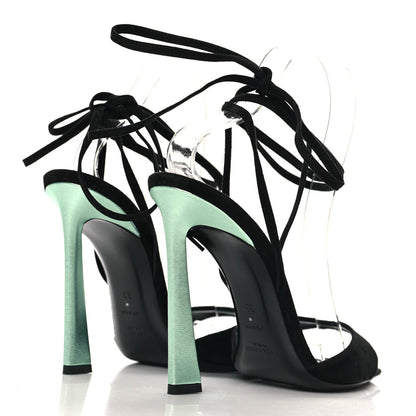 Saint Laurent Suede Paz 105 Ankle Strap Sandals 39 Hope Green 5 of 7