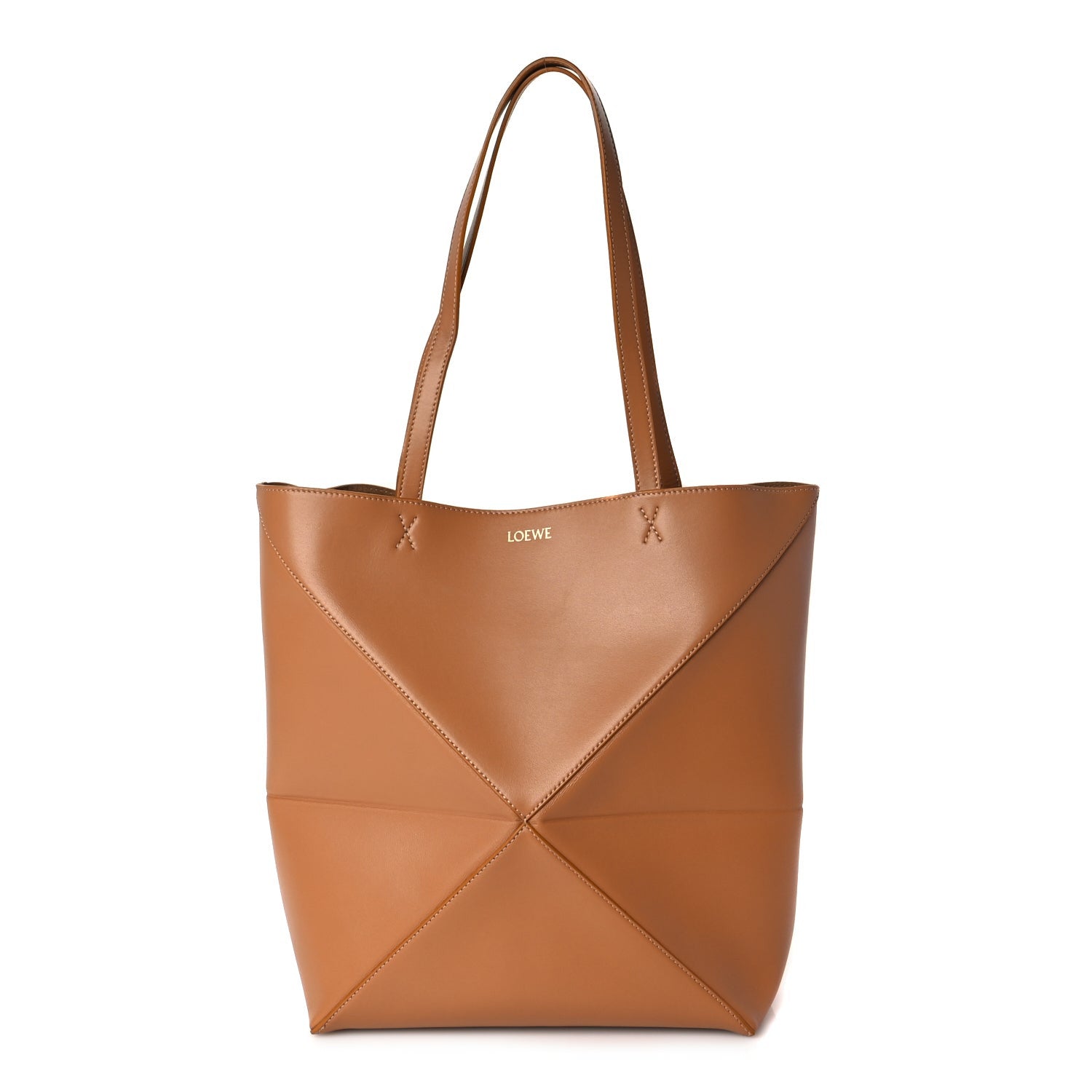 Loewe Shiny Calfskin Medium Puzzle Fold Tote Warm Desert 1 of 8