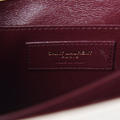 Saint Laurent Smooth Calfskin Medium Classic Monogram Cassandra Top Handle Crema Soft Rouge Legion 6 of 11