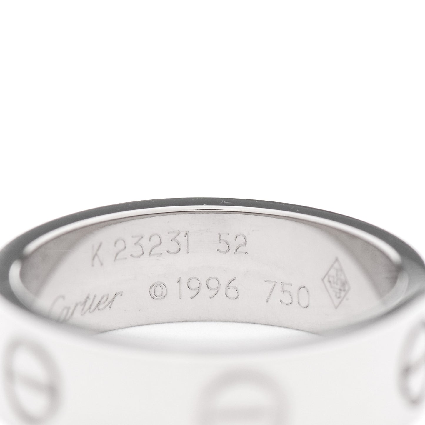 18K White Gold 5.5mm LOVE Ring 52 6