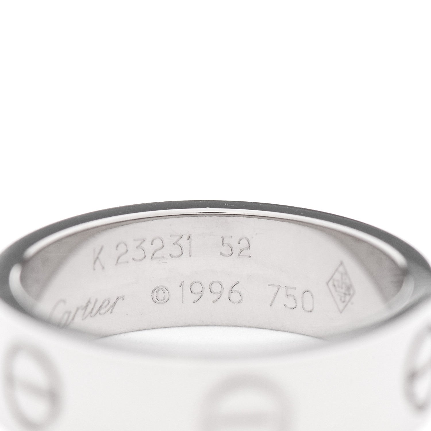 Cartier 18K White Gold 5.5mm LOVE Ring 52 6 4 of 5