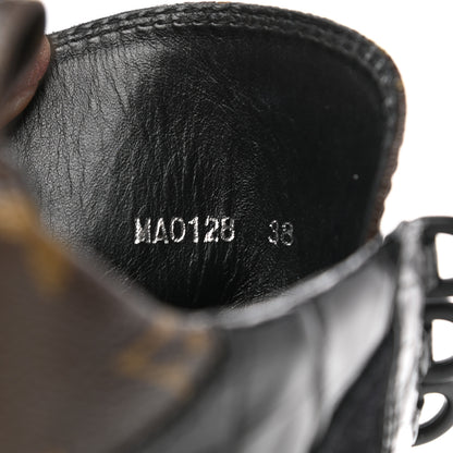 Louis Vuitton Suede Calfskin Monogram Laureate Platform Desert Boots 38 Black 8 of 9