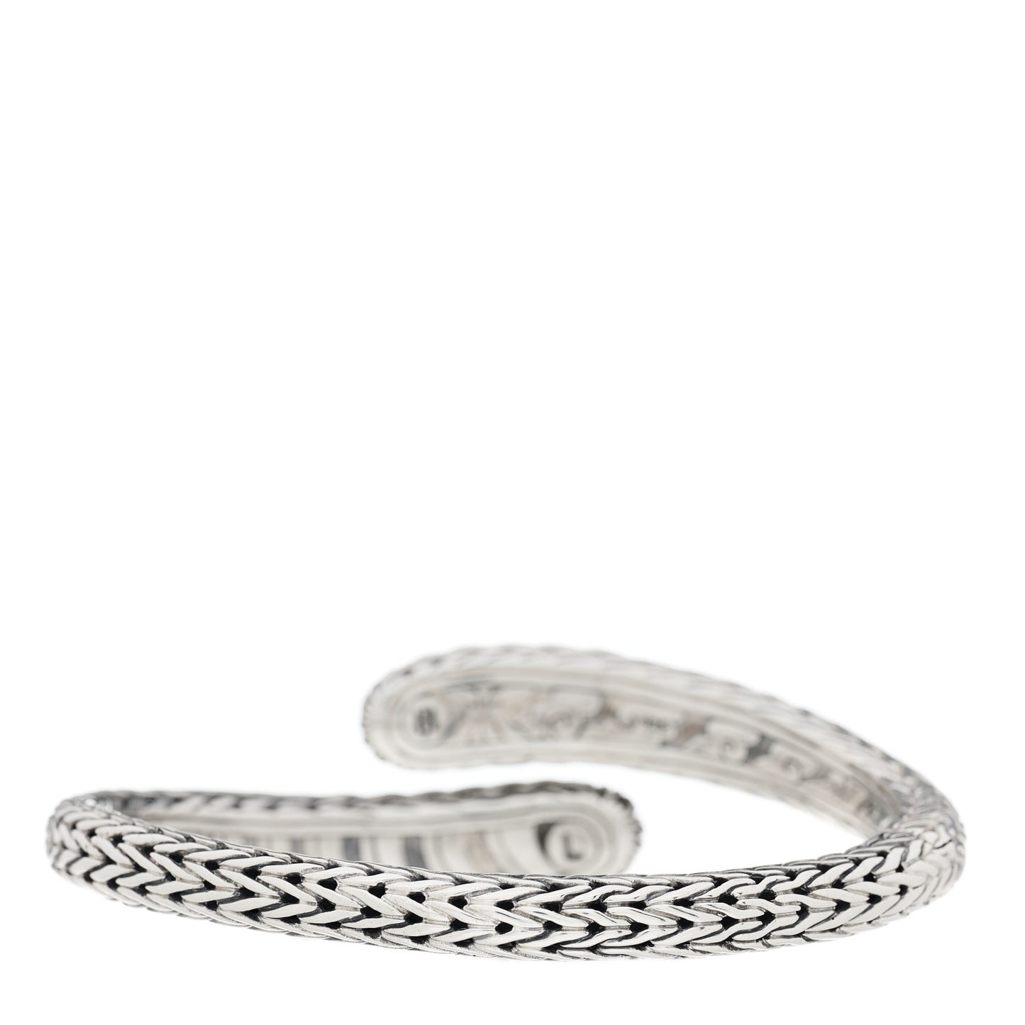 Sterling Silver Classic Chain Small Bypass Kick Cuff Bracelet