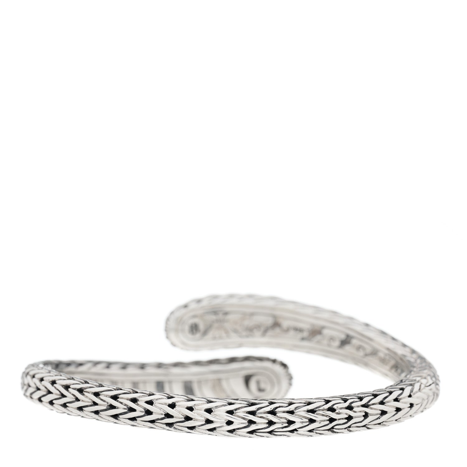 John Hardy Sterling Silver Classic Chain Small Bypass Kick Cuff Bracelet 2 of 3