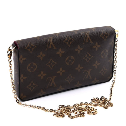 Louis Vuitton Monogram Pochette Felicie Chain Wallet Fuchsia 4 of 10