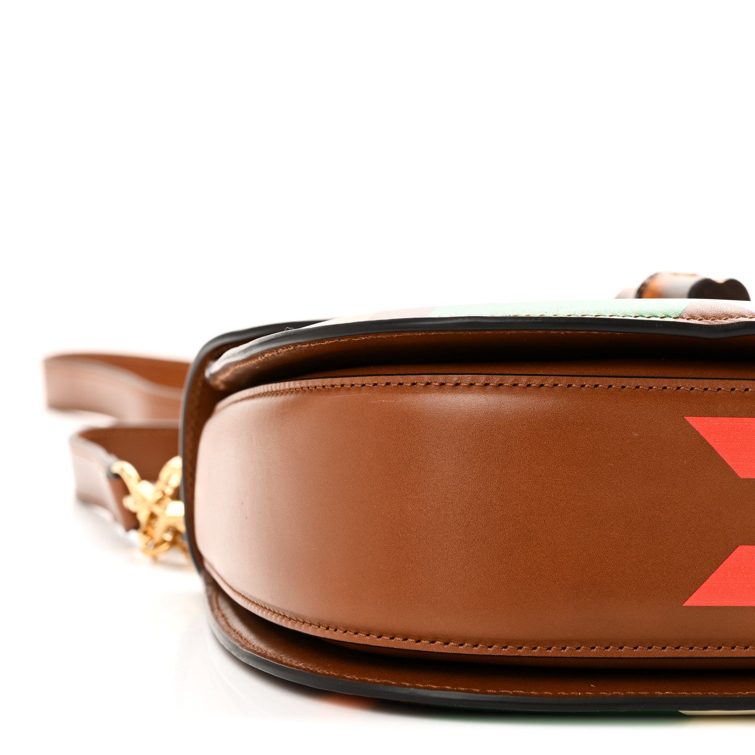 Gucci Calfskin Geometric Print Medium Bamboo 1947 Top Handle Bag Brown 9 of 10