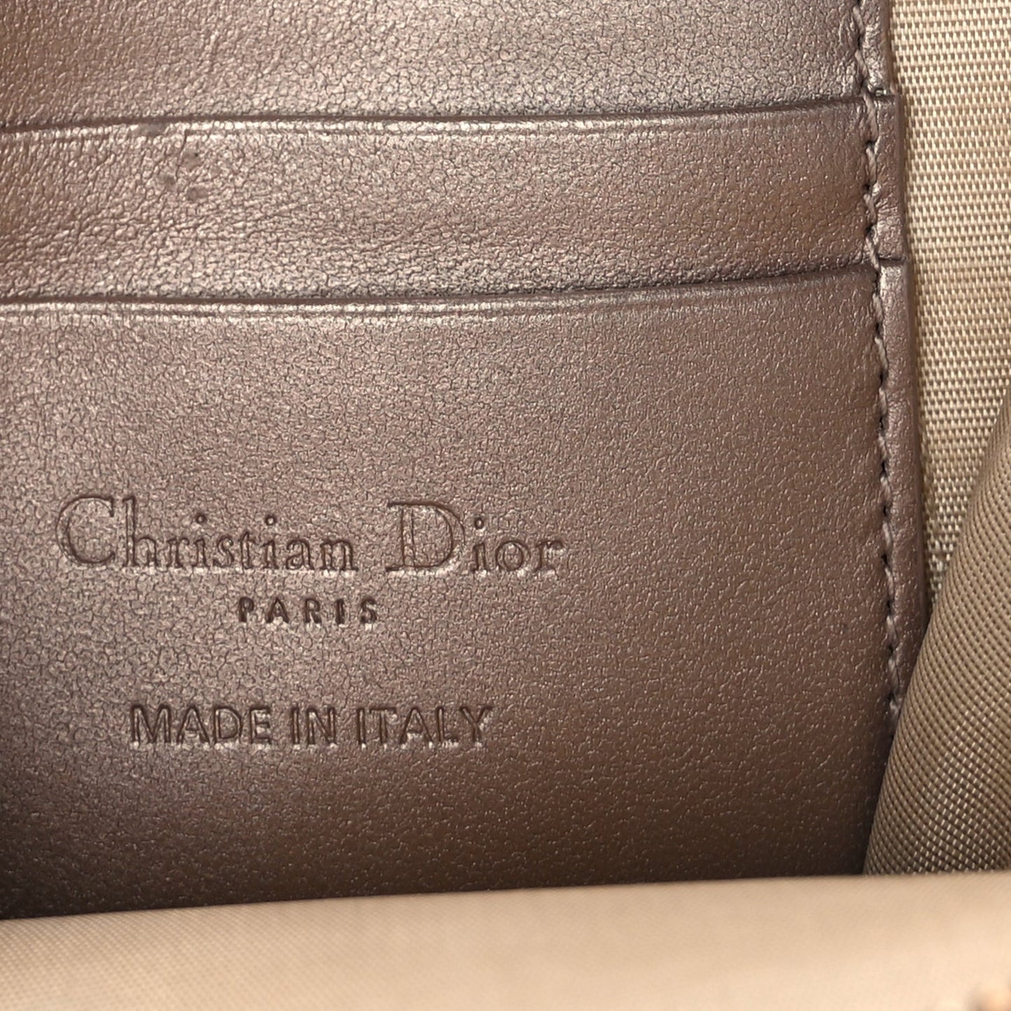 Lambskin Cannage Lady Dior Phone Holder  Gold