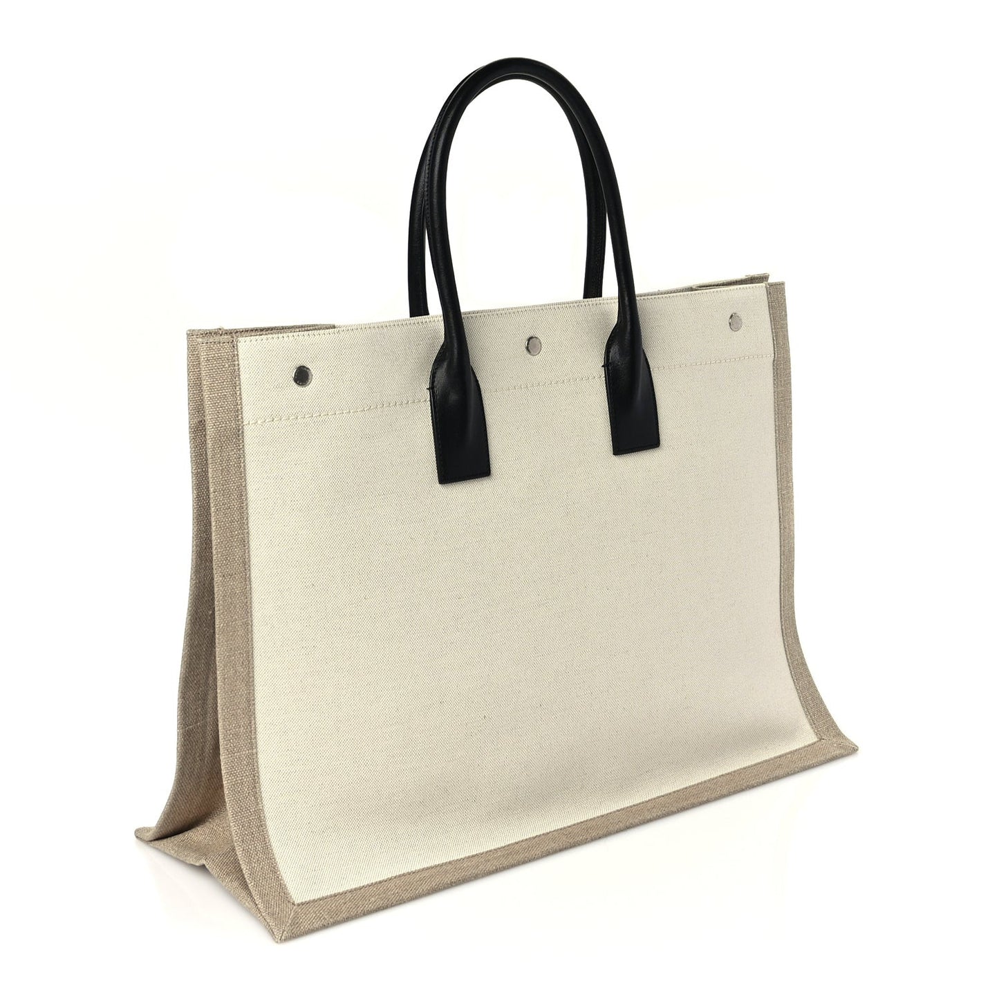 Linen Calfskin Rive Gauche Tote Optic White