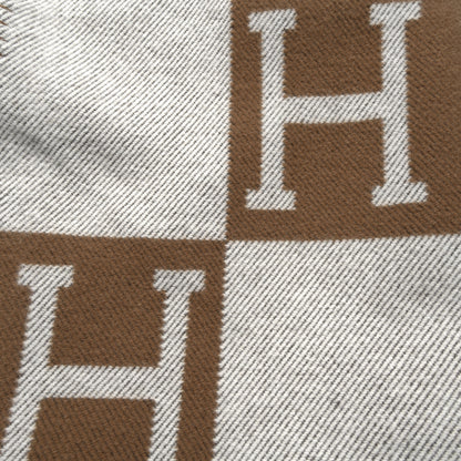 Hermes Wool Cashmere Avalon Blanket Ecru Camel 4 of 4
