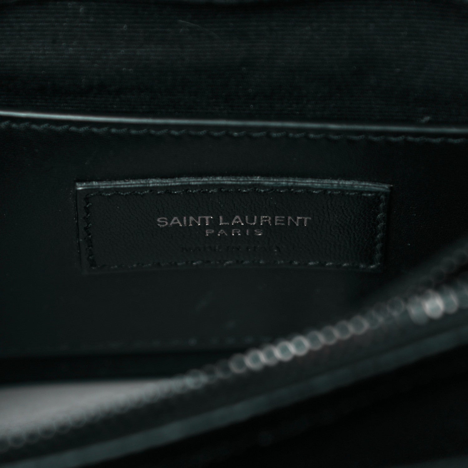 Saint Laurent Sheepskin Matelasse Chevron Monogram Medium College Bag Black 7 of 20