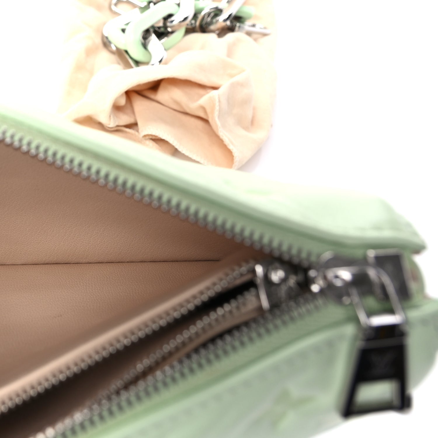 Louis Vuitton Lambskin Embossed Monogram Coussin BB Green 4 of 8