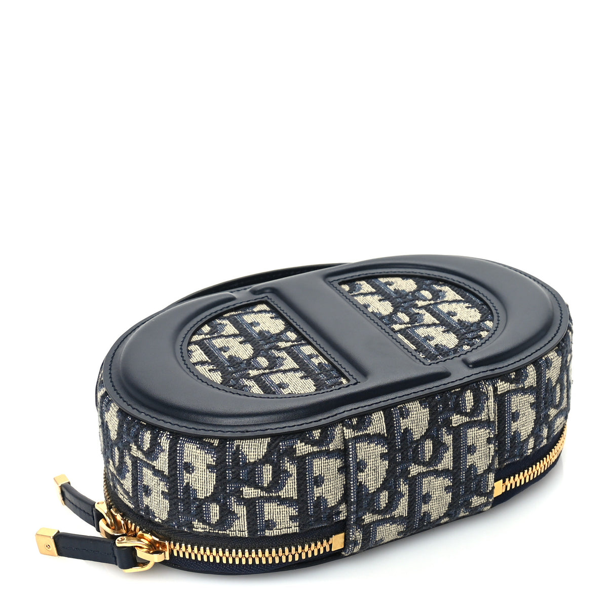 Oblique CD Signature Oval Crossbody Camera Bag Blue Multicolor