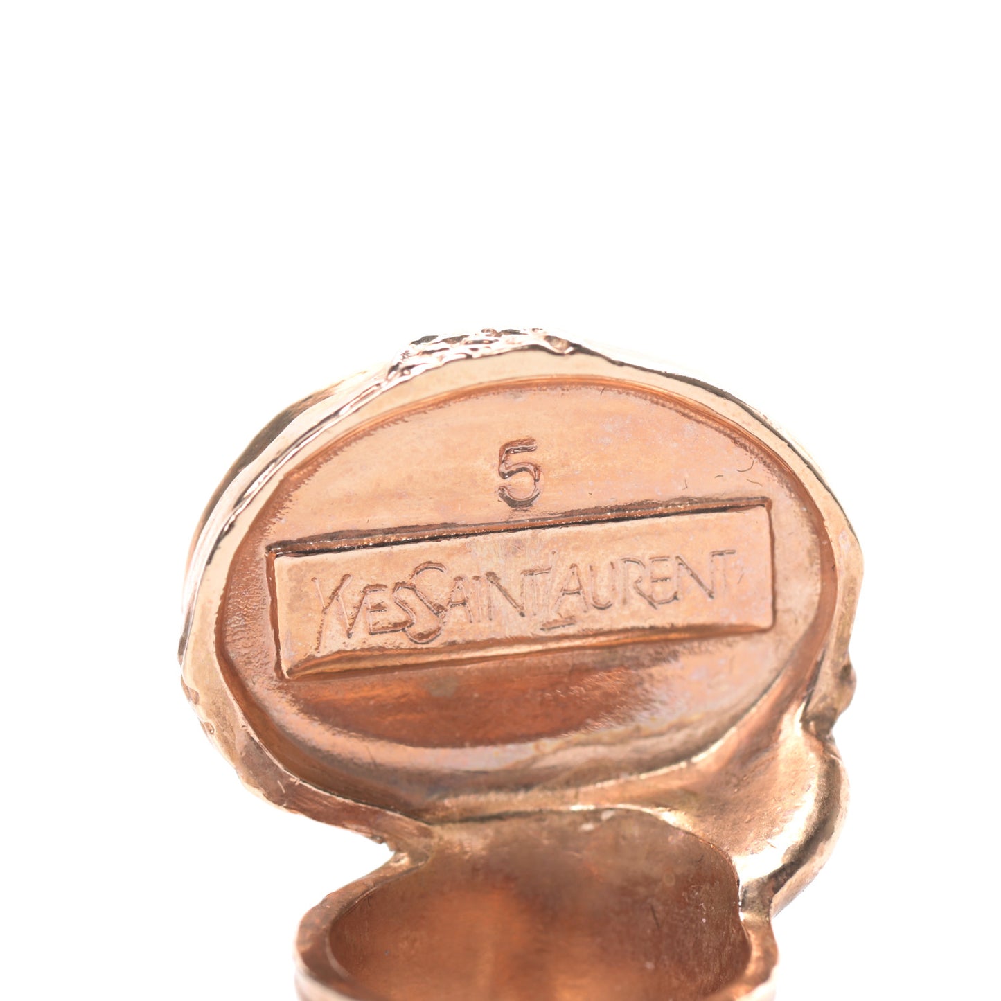 Glass Cabochon Arty Ovale Ring 5 Rose Gold Lapis