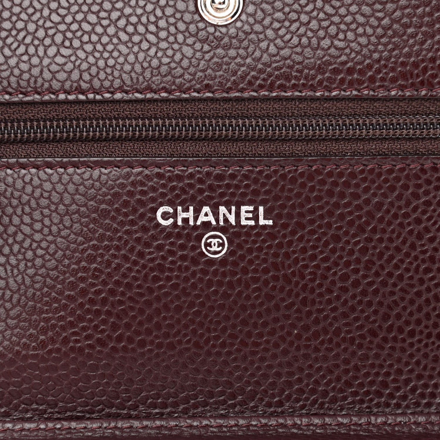 Chanel Caviar Quilted Wallet on Chain WOC Burgundy 6 of 11