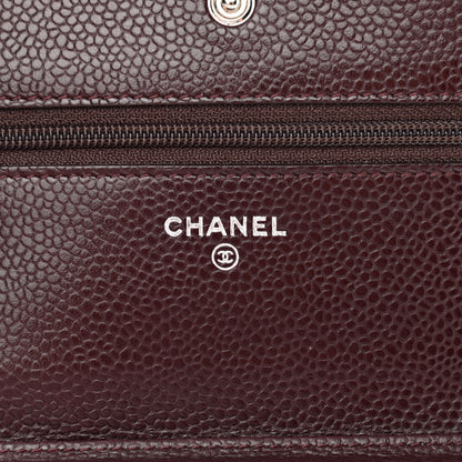 Chanel Caviar Quilted Wallet on Chain WOC Burgundy 6 of 11