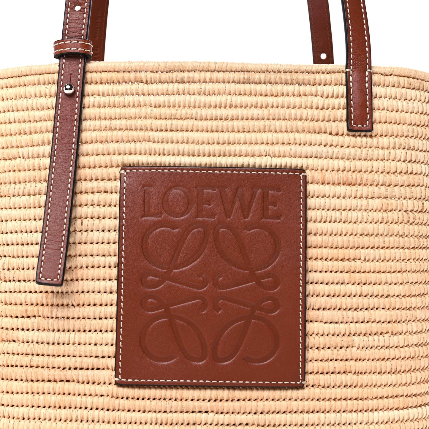Raffia Small Square Basket Tote Bag Natural Tan