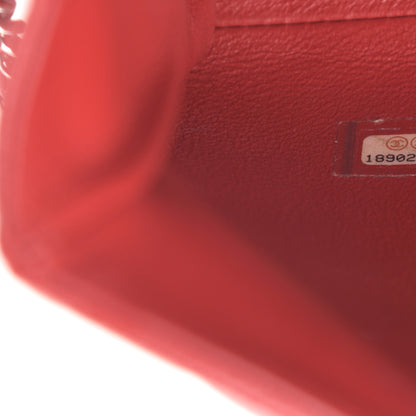 Chanel Caviar Quilted Clutch With Chain Flap Red 11 of 13