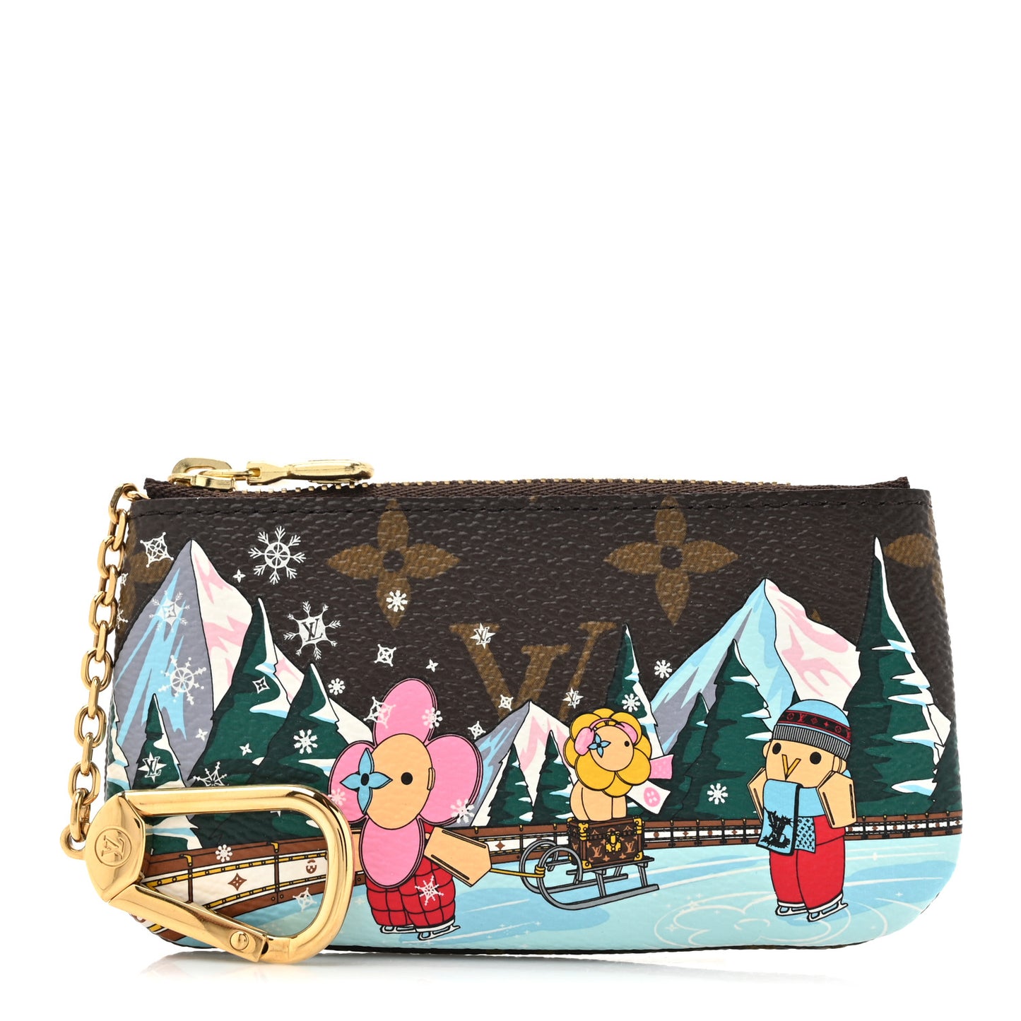 Monogram 2023 Christmas Animation Alpine Key Pouch Pink