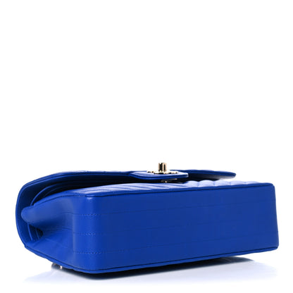 Chanel Caviar Chevron Quilted Small Double Flap Blue 3 of 9